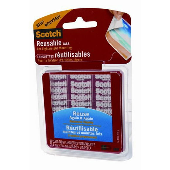 Languettes et bandes de fixation réutilisables Scotch - 1 po x 1 po R100S-ESF Scotch®