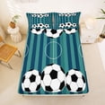 thumbnail image 5 of Erosebridal Blue Football Sport Court Full Size Sheets,Soccer Theme Boys Ball Games Bed Sheets For Kids 4 Pieces, 5 of 6