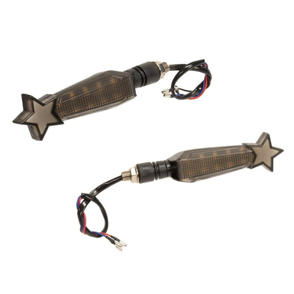 Direccionales para motocicleta Kinlley Estrella Negro luz Led