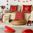 thumbnail image 2 of Valentine''s Day I Love You Throw Pillow Covers, 16 x 16 Inch Red Valentine Heart Stripes p.s. Love You Wedding Cushion Case Decoration for Sofa Couch Set of 4, 2 of 6