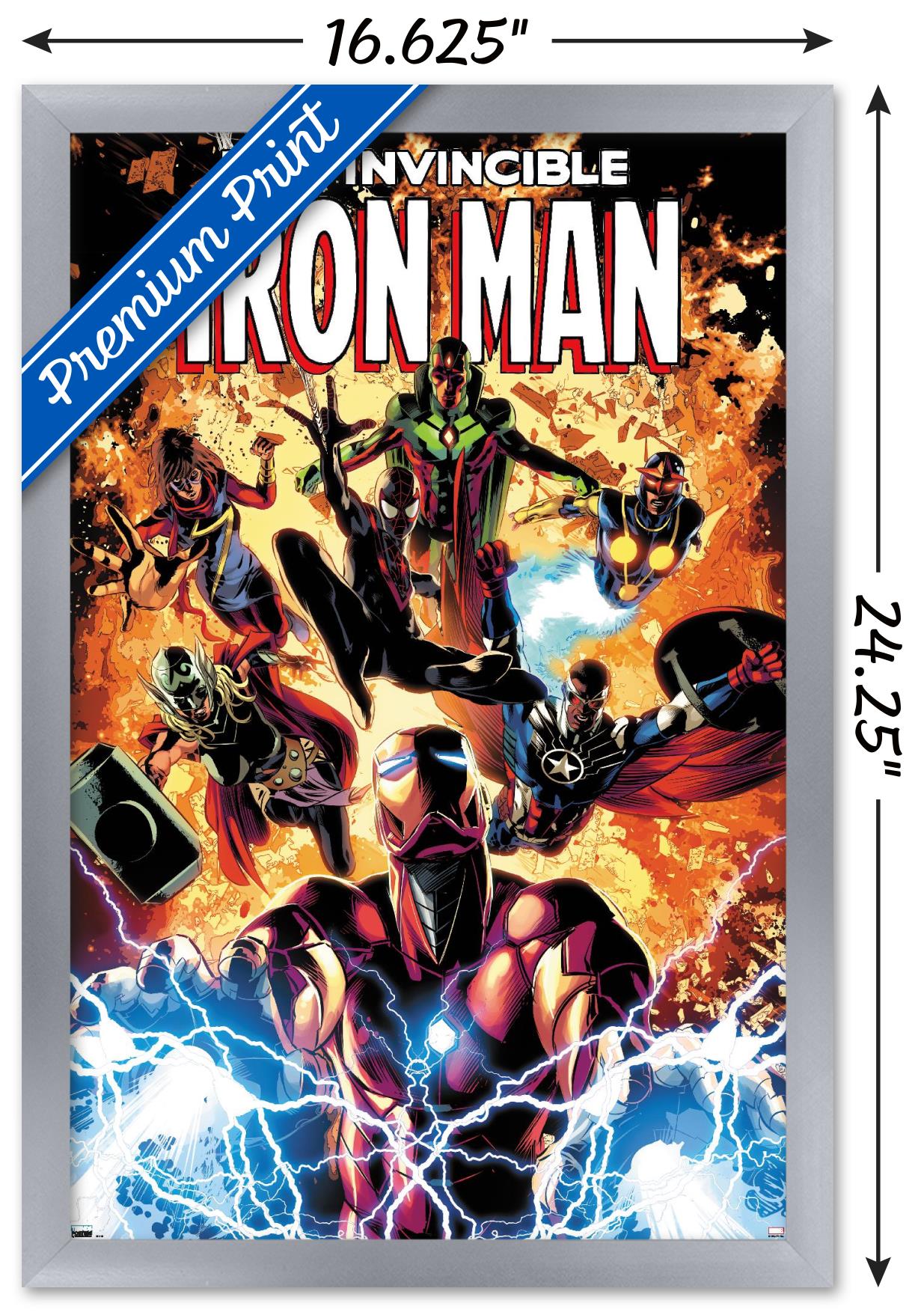 Marvel Comics - Iron Man - InVincible Iron Man #11 Wall Poster, 14.725" x 22.375", Framed