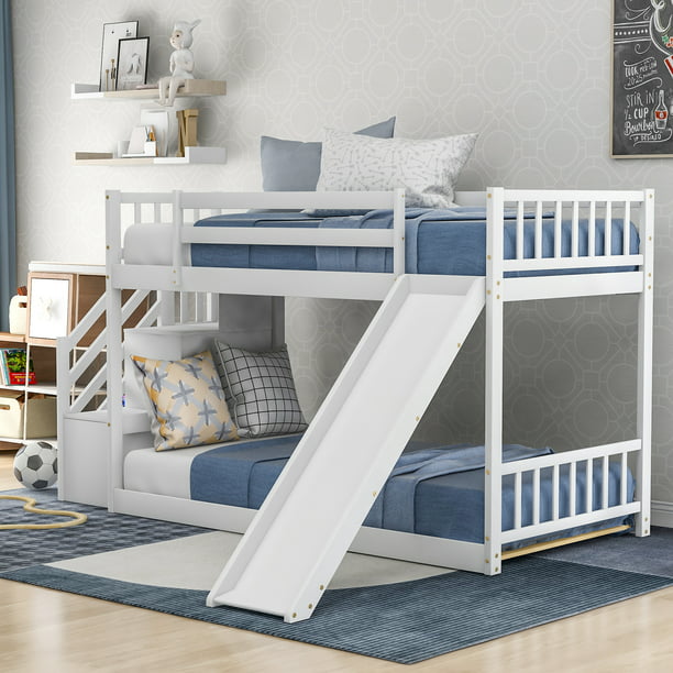 Euroco Twin Over Bunk Bed With, Extra Tall Twin Bunk Beds