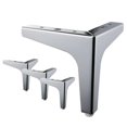thumbnail image 1 of Reposapiés de 4 piezas, pies de mesa de metal de hoja, con tornillos y protección del suelo, adecuado para sofás de muebles de bricolaje, sillas de reposabrazos, sofás y sillas de 5 pulgadas de plata PenghuiLiu 9024719196244, 1 of 5
