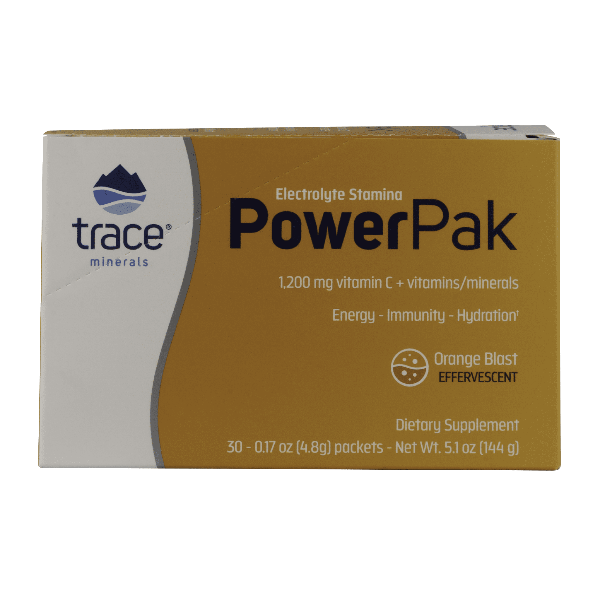 Trace Minerals Power Pak Electrolyte Powder Packets 1200 mg Vitamin