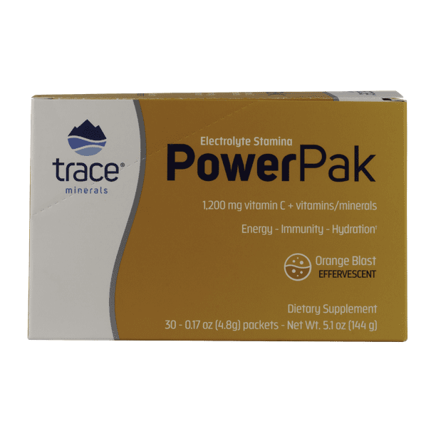Trace Minerals Power Pak Electrolyte Powder Packets 1200 mg Vitamin