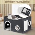 thumbnail image 3 of Niubya Indoor Cat Large Cat Bed Cave with Fluffy Ball and Scratch Pad,Foldable CatHouses & Condos,, 3 of 8