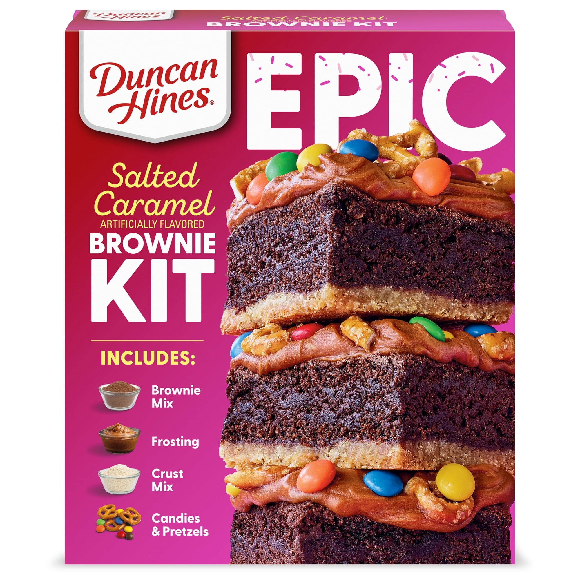 Duncan Hines Epic Kit, Salted Caramel Brownie Mix Kit, 20.20 oz.