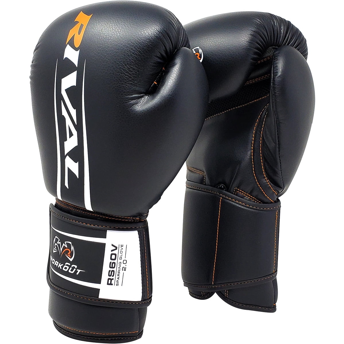 RIVAL Boxing RS60V Workout Hook and Loop Sparring Gloves 2.0 - 14 oz. - Black