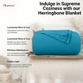 Eurotex Luxury Cotton Blankets for King Size Bed AllSeason Cozy 100 Cotton Herringbone Soft