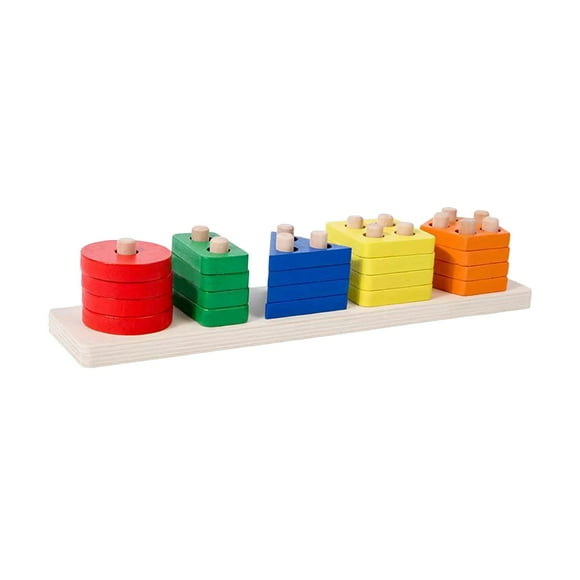 STARTIST Wooden Shape Sorter Color Recognition Blocks for 1-3 Years Old Children Kids A