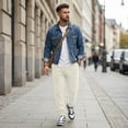 thumbnail image 7 of Delconic Mens Casual Loose Fit Fleece Sweatpants Plus Size Drawstring Elastic Waist Jogger Pants with Pockets Tapered Leg Beige XL, 7 of 7