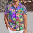 thumbnail image 2 of PMUYBHF Chemise à Manches Courtes Imprimée 3D Mode Sequins Mardi pour Hommes 9664 m, 2 of 5