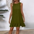 thumbnail image 4 of Bosfbaoi Women's Sleeveless Ruffle Hem Mini Dress, Solid Color Loose Fit Casual Sundress, Soft Breathable Lightweight Dress for Daily Summer, 4 of 9