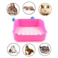 thumbnail image 4 of Maoww Rabbit Toilet Box Tray Small Pet Potty Trainer Guinea Pig Poop Tray Pink, 4 of 9
