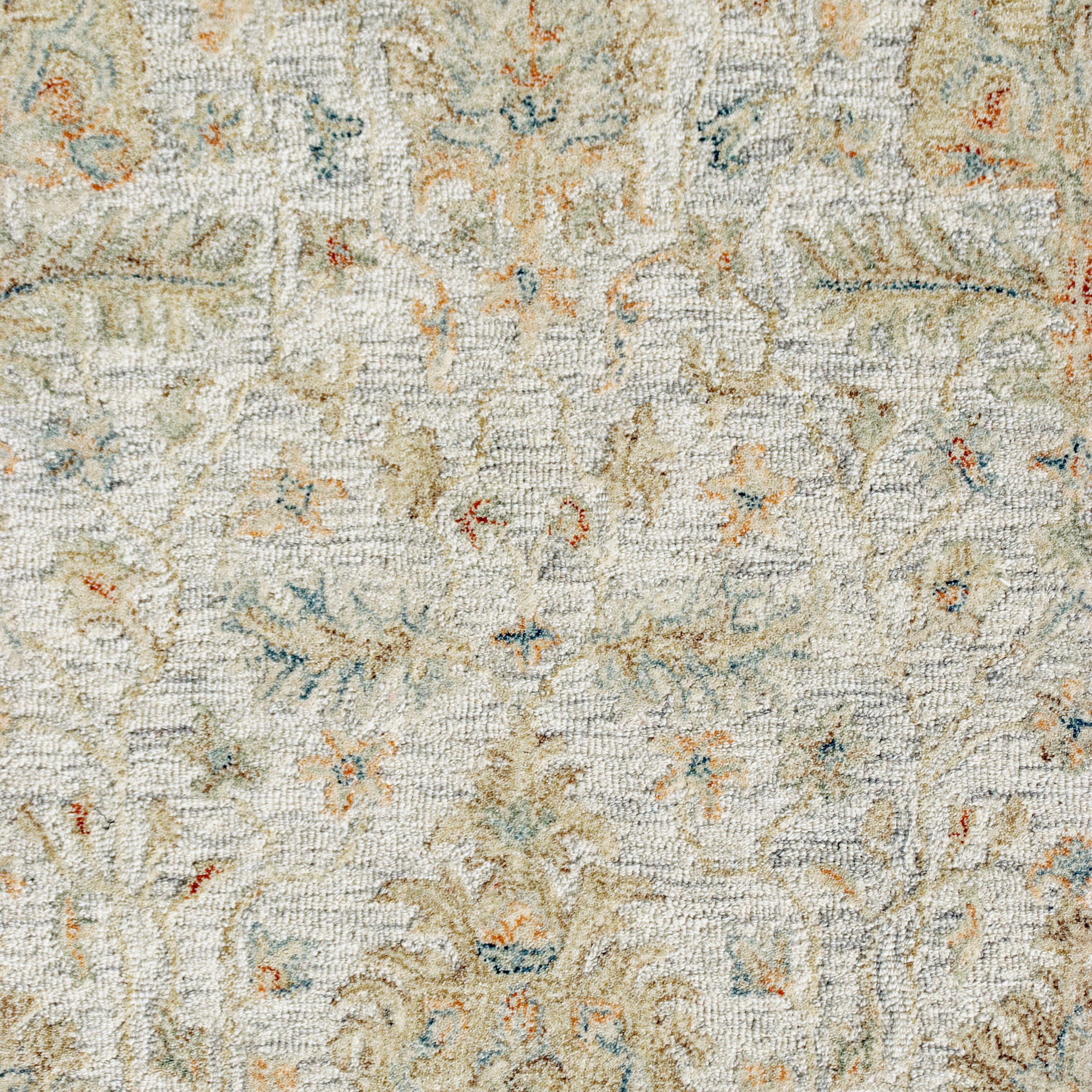 Harlow Hill 2' x 3' Blue/Taupe Floral Traditional Wool Indoor Area Rug