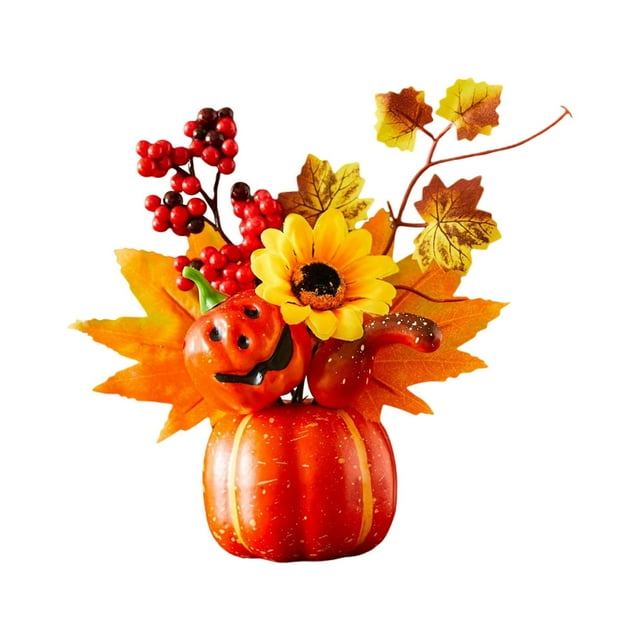 simhoa Fall Pumpkin Decor Artificial Pumpkin Decoration for Shelf Fireplace Kitchen Style G