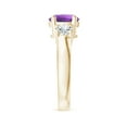 thumbnail image 4 of ANGARA Natural 1.7 ct Amethyst and Diamond Three Stone Engagement Ring in 14K Yellow Gold for Women (Size-8mm) | February Birthstone, Anniversary, Jewelry Gift for Women | Natural Amethyst Ring, 4 of 9