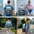 thumbnail image 2 of Jeiento Kids Backpack And Lunch Box Set 4 Piece 17 Inch White Shark Water-Resistant Polyester School Supplies for Elementary Boys, Includes Pencil Case, Bookmark, 2 of 7