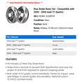 thumbnail image 2 of Rear Brake Rotor Set - Compatible with 2000 - 2006 Audi TT Quattro 2001 2002 2003 2004 2005, 2 of 2