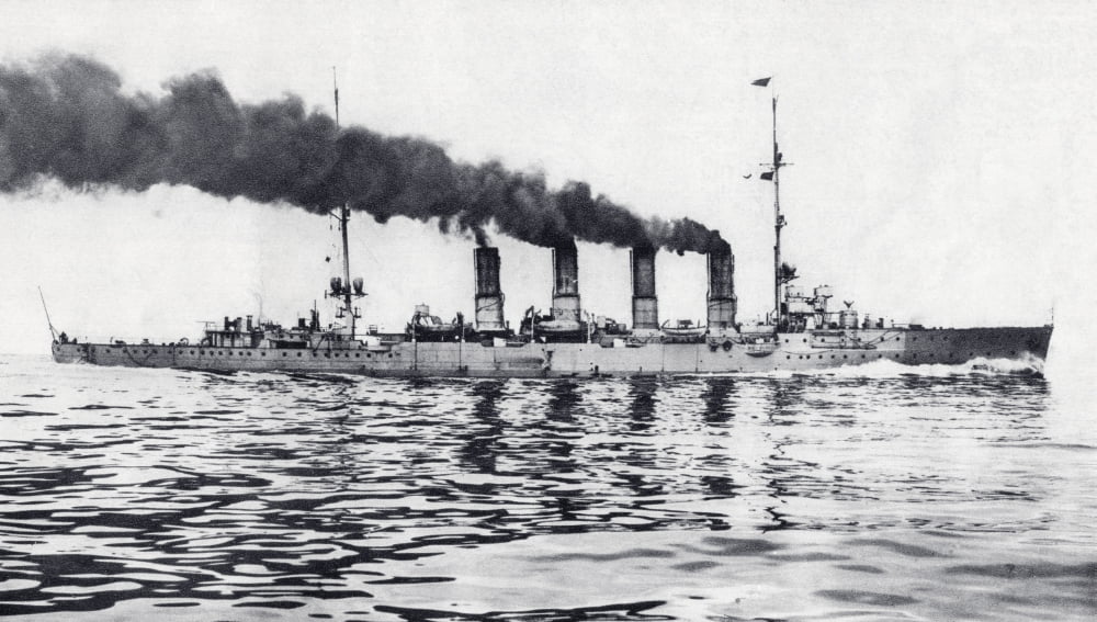 The German Light Cruiser Magdeburg Which Was Blown Up By Russian Gunfire After Running Aground During The First World War From The Illustrated War News Published 1914 Canvas Art - Ken Welsh Design Pi
