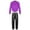 Purple&Black, variant on Kids Boy Girl Jazz Hip Hop Dance Costume Shiny Metallic Long Sleeves Bomber Jacket and Pants Set Pink&Silver 8