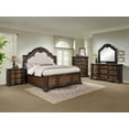 thumbnail image 6 of Formal Rich Wood Finish Upholstered Arched Headboard 1pc King Bed, 6 of 6