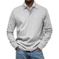 thumbnail image 2 of Long Sleeve Polo Shirts for Men Moisture Wicking Golf Shirts Quick Dry Work Hiking Casual Collared Shirt Size 3XL White, 2 of 5