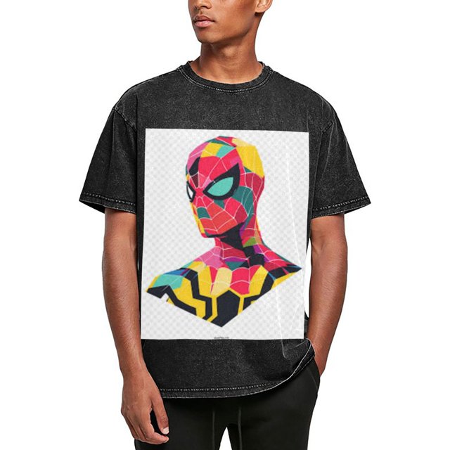 Spider-Man 230g Vintage Washed Drop Shoulder T-Shirt - Iron On