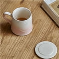 thumbnail image 4 of Taza rosa ámbar, juego de 1 taza de café de cerámica esmaltada con tapa, capacidad de 325 ml for recuerdo de niña, 4 of 6