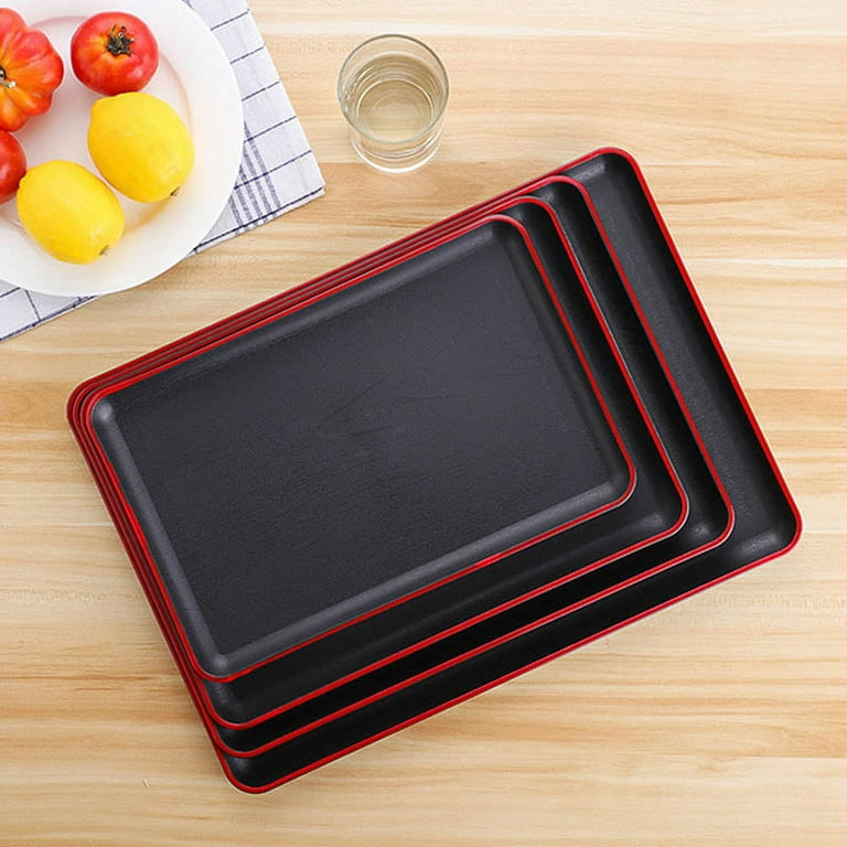 Serving Tray Rectangular Plastic Tray Food Serving Trays Anti-slip  Scratch-resistant Storage Decoration In The Kitchen Bar