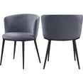 thumbnail image 1 of Meridian Furniture Skylar Gray Velvet Dining Chair (Set of 2), 1 of 5