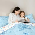 thumbnail image 5 of Feelyou Dreamy Princess Bow Bedding Comforter Set, Fairy Tale Bowknot Blue Twin Comforter Sets, Teens Kids Girls Reversible Bedding Set, Microfiber Bedroom Decor, 2-Piece, 5 of 8