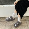 thumbnail image 2 of Lenago Winter Fuzzy Slippers for Women Soft-soled Fluffy Bedroom Slipper Slip On House Shoes Faux Fleece Lined Indoor Outdoor Slippers with Cozy Platform, 2 of 10