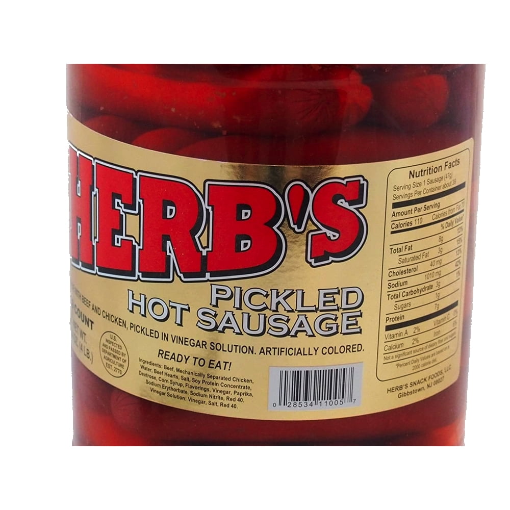 Herb's Red Hot Sausage Beef and Chicken, No Pork, 32 oz 20 Count