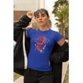 thumbnail image 3 of 4th of July Kitty Cat Paw Print Stars and Splatters Women's Juniors Soft T Shirt, 3 of 5