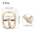 thumbnail image 2 of Uxcell 5Pack 0.5" Single Prong Belt Buckle Oval Center Bar Buckles for Leather Craft, Champagne, 2 of 7