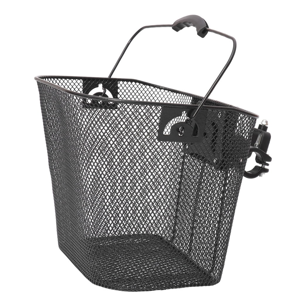 ELAYARD Black Large Capacity Front Frame Bike Basket 1-Pack Handlebar Storage Accessory for Cycling