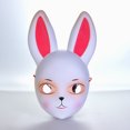 thumbnail image 2 of Disfraz de cosplay con bonitas orejas de conejo, PVC blando, cabeza de conejo, 2 of 2