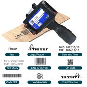 Phezer P16-1 Handheld Inkjet Printer, Portable Handheld Printer Print Hight 0.08-1 Inch with 4.3 Screen, Intelligent 360° Coding Machine for Expiry Date/Time/Barcode/QR Code/Logo/Label, 25 Languages