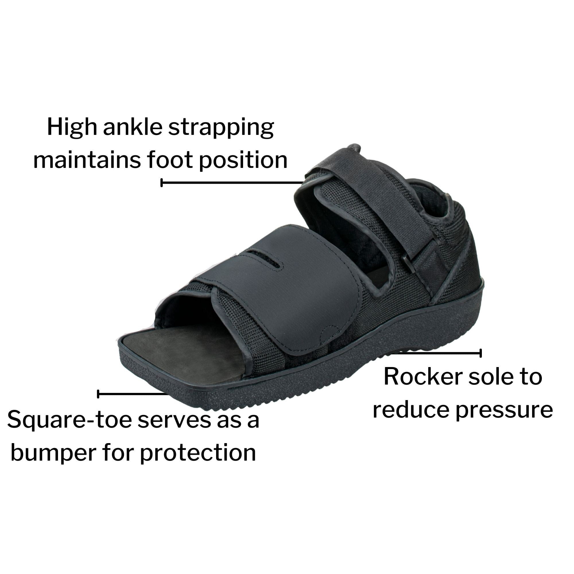 McKesson Post-Op Foot Brace Recovery Shoe, Square Toe - Male 7.5-9