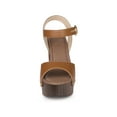 thumbnail image 6 of BLISSFUL STEP Platform Ankle Strap Block Heels Sandals for Women Brown 8.5, 6 of 7
