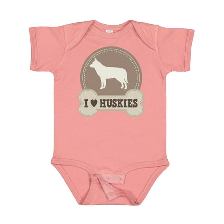 

Inktastic Husky Dog I Love Huskies Gift Baby Boy or Baby Girl Bodysuit