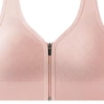 thumbnail image 4 of Women Zip Front Sports Bras, Wireless Push up Back Support Bras, Workout Thick Strap Casual Tops, 4 of 5