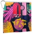 thumbnail image 2 of XMXY Abstract Repetition Colorful Shapes Long Shower Curtains, Waterproof Weighted Thick Bathroom Curtain with 12 Iron Hook, 72x72 Inch, 2 of 9