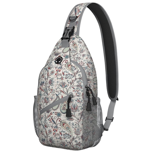 Sac à Dos à Bandoulière Style Nordique Léger pour Voyage, Design Minimaliste avec Motif Rayures et Vagues