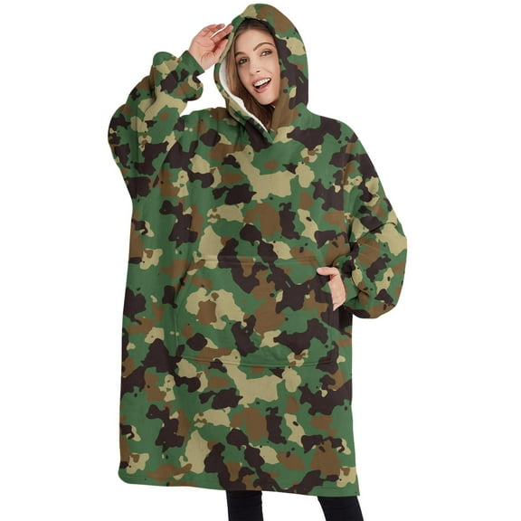 Wearable Adult Blanket Hoodie - Flannel Blanket Hoodie with Pockets -Sherpa Giant Hoodie Blankets for Women Men