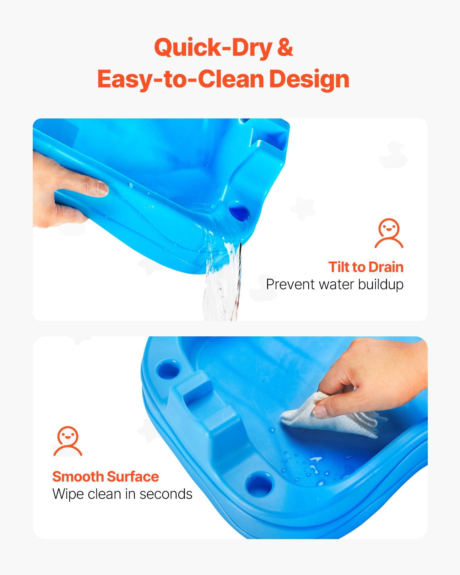 Double-Sided Waterfall Play Table for Toddlers - Sand & Water Sensory Bin
