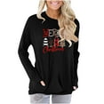 thumbnail image 1 of Camisas Navideñas Para Mujer, Camisetas de Manga Larga, Blusa Pulóver Fruncida de Cuello Redondo Con Estampado de Moda Erógena Informal Odeerbi ODB201903, 1 of 5