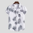 thumbnail image 3 of POTETI Mens Shirts Beach Plus Size Hawaiian Short Sleeve Button up Shirts, 3 of 9