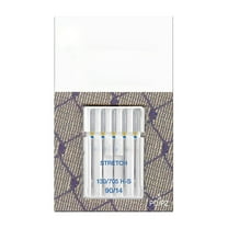 Sewing Machine Needles for Stretch Fabric, Size 90/14, 5-Needle Set, Professional Stitching on Knit Elastic Minky, Silver